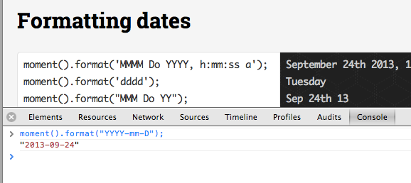 Javascript date format